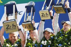 Fritz Enzinger (wiceprezes LMP1), Porsche LMP Team: Brendon Hartley, Earl Bamber, Timo Bernhard