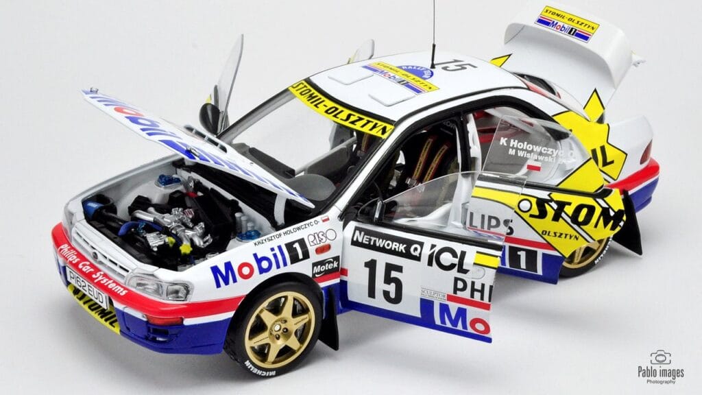 Subaru Impreza Hołowczyc/Wisławski Rajd Wielkiej Brytanii 1997 - model Sun Star w skali 1:18